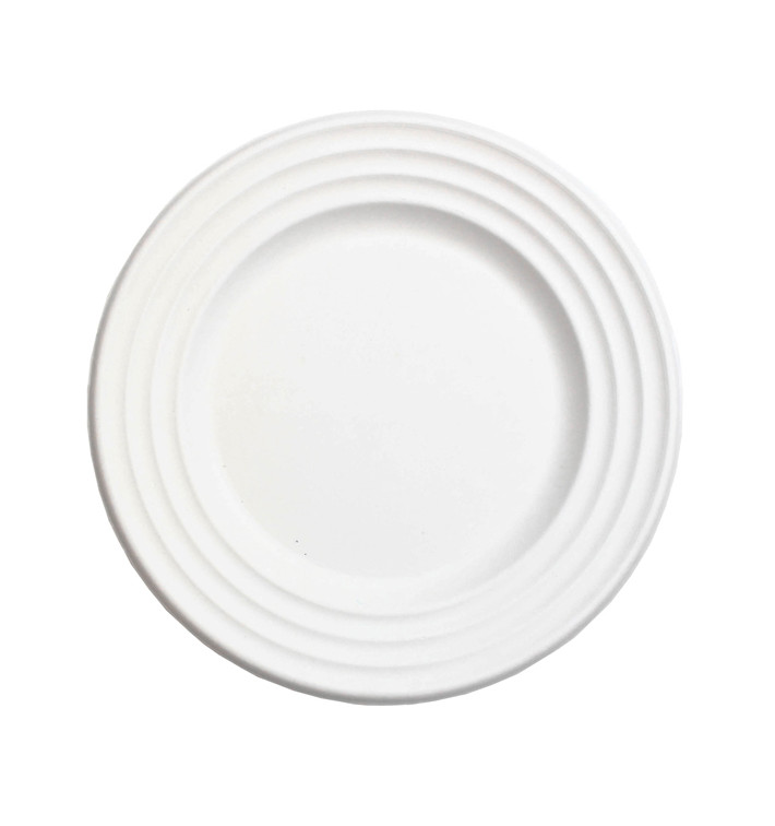 Zuckerrohrteller Premium Wave Weiß Ø18cm (600 Stück) Zuckerrohrteller Premium Wave Weiß Ø18cm (600 Stück)