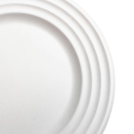 Zuckerrohrteller Premium Wave Weiß Ø18cm (600 Stück)