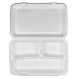 Menu-Box Zuckerrohr 3-Geteilt 38x48,3x6,15cm (50 Stück)