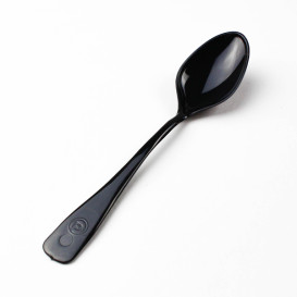 Mini-Plastiklöffel Schwarz 10cm (100 Stück)