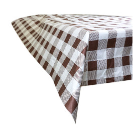Papiertischdecke 1,2x1,2m "Kariert Braun" 40g (400 Stück)