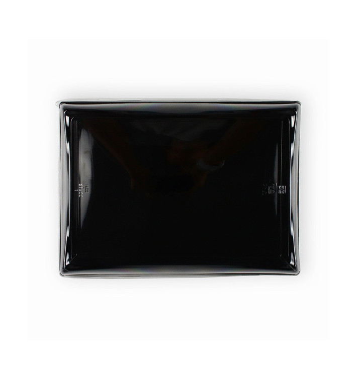 Plastikplatte schwarz mit Deckel PET 16x22cm (15 Stück)