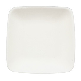Mini Teller Zuckerrohr Quadratisch Weiß 6,5x6,5cm (50 Stück)
