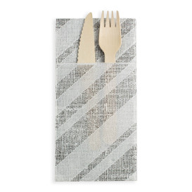 Bestecktaschen Barlovento Schwarz 40x40cm (30 Stück)