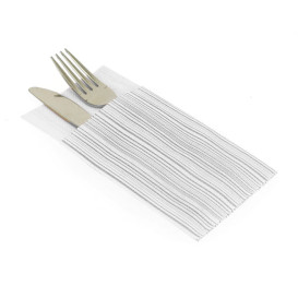 Bestecktaschen Airlaid "Basic Grau" 33x40cm (30 Stück)