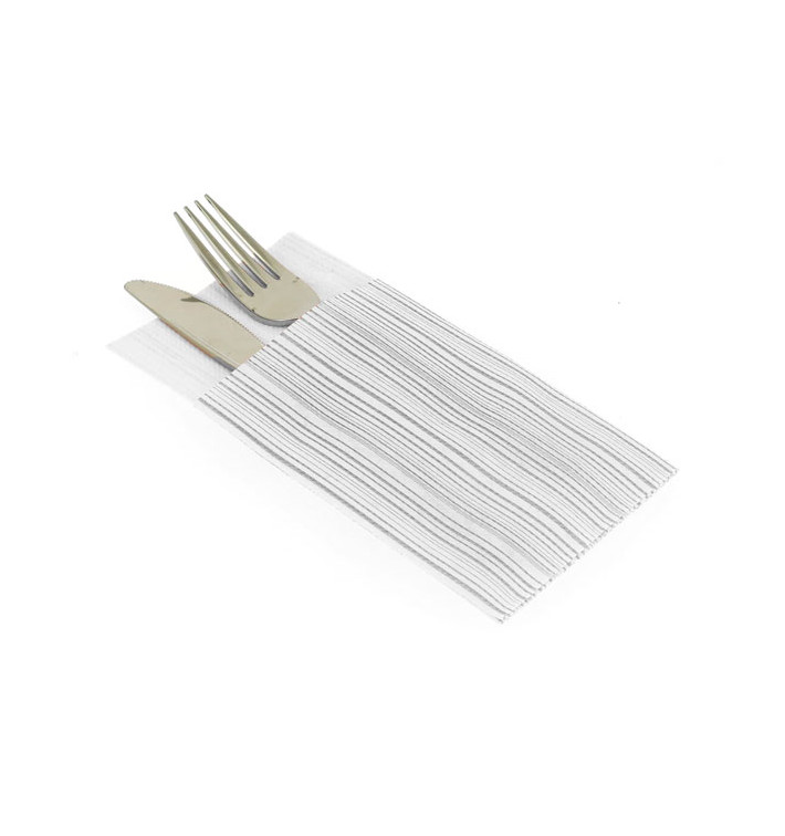 Bestecktaschen Airlaid "Basic Grau" 33x40cm (30 Stück) Bestecktaschen Airlaid "Basic Grau" 33x40cm (30 Stück)