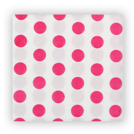 Papierservietten "Polka-Punkte Fuchsie" 2-lagig 40x40cm (50 Stück)