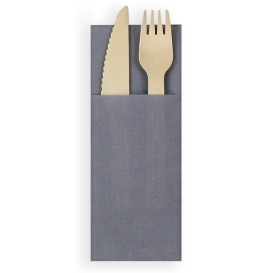 Bestecktaschen Grau 30x40cm (30 Stück)