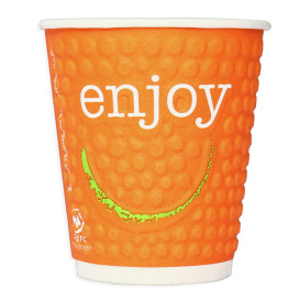 Kaffeebecher Wellpappe mit Dekor "Enjoy" 9 Oz/270 ml Ø8,0cm (30 Stück)