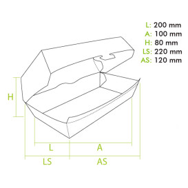 Verpackung für Sandwich Kraft 20x10x8cm (25 Stück)