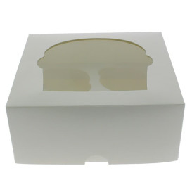 Cupcake Box für 4 Cupcakes 17,3x16,5x7,5cm weiß (140 Stück)