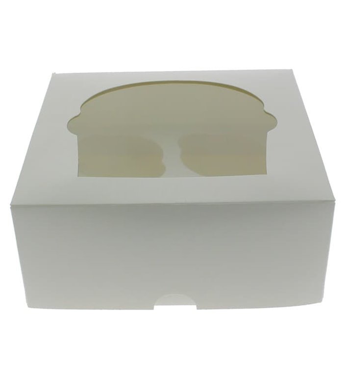 Cupcake Box für 4 Cupcakes 17,3x16,5x7,5cm weiß (140 Stück)