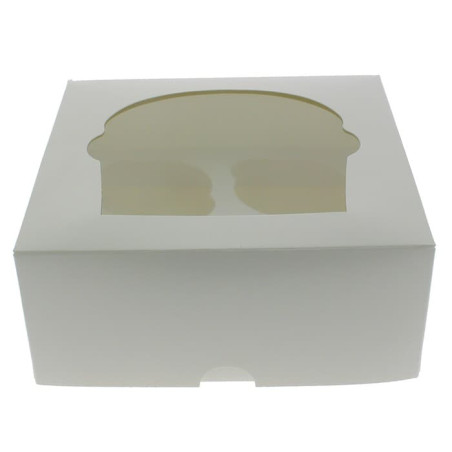 Cupcake Box für 4 Cupcakes 17,3x16,5x7,5cm weiß (140 Stück)