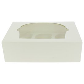 Cupcake Box für 6 Cupcakes 24,3x16,5x7,5cm weiß (20 Stück)