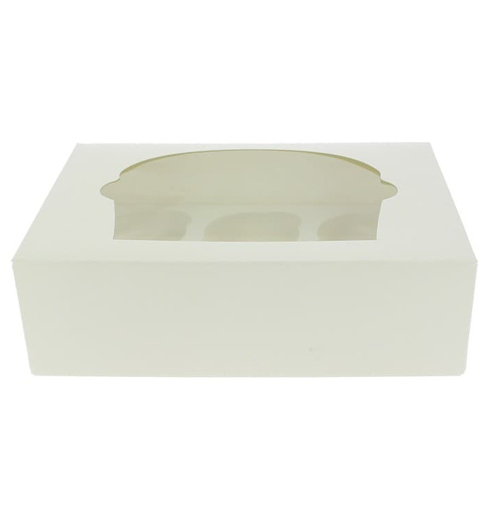 Cupcake Box für 6 Cupcakes 24,3x16,5x7,5cm weiß (20 Stück) Cupcake Box für 6 Cupcakes 24,3x16,5x7,5cm weiß (20 Stück)