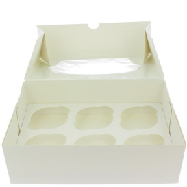 Cupcake Box für 6 Cupcakes 24,3x16,5x7,5cm weiß (20 Stück)