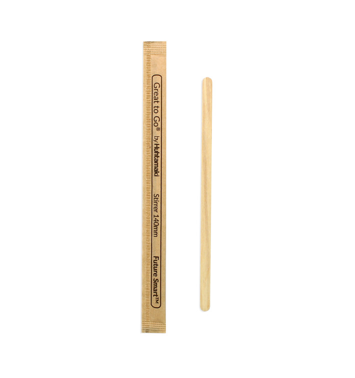 Holz Rührstäbchen Ummantelter 14cm (10000 Stück) Holz Rührstäbchen Ummantelter 14cm (10000 Stück)