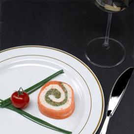 Plato de Plastico Rigido Transparente Cristal de 14cm  (6 Uds)