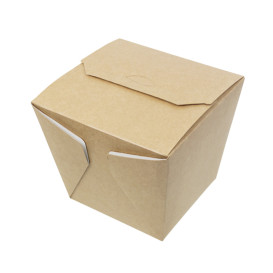 Faltbox Pappe "To Go" Wok Kraft 450ml (25 Stück)