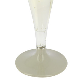 Sektflöte Plastik mit beigem Fuß 140ml 2T (400 Stück)