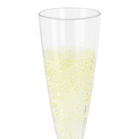 Sektflöte Plastik mit rotem Fuß 140ml 2T (400 Stück)