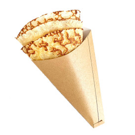 Spitztüten Kraft für "Crêpes" 12x2,5x19cm 300g/m2 (2000 Stück)