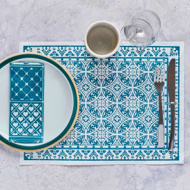 Tischsets Papier 30x40cm "Alhambra" Türkis 35g/m² (1000 Stück)