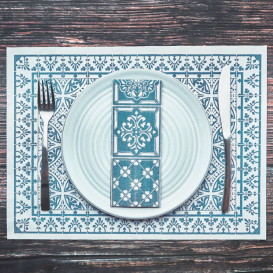 Tischsets Papier 30x40cm "Alhambra" Türkis 35g/m² (1000 Stück)