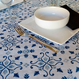 Papiertischdecke 1x1m "La Valenciana" Türkis 40g/m² (400 Stück)