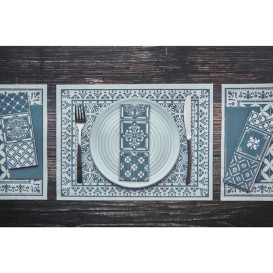 Papierservietten 33x40cm 1/8 "Alhambra" Türkis (50 Stück)