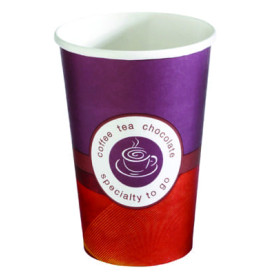 Karton Kaffeebecher mit Dekor "Specialty to go" 14 Oz/420 ml Ø9cm (50 Stück)