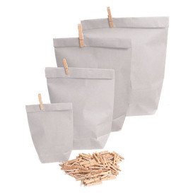 Papiertasche mit Sechseckiger Sockel Weiß 19x26cm (50 Stück)