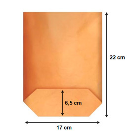 Papiertasche mit Sechseckiger Sockel Kraft 17x22cm (1000 Stück)