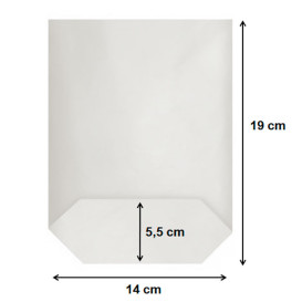 Papiertasche mit Sechseckiger Sockel Weiß 14x19cm (1000 Stück)