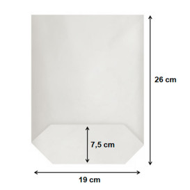 Papiertasche mit Sechseckiger Sockel Weiß 19x26cm (50 Stück)