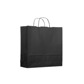 Papiertüten  schwarz mit Henkeln 100g 22+9x23cm (200 Stück)