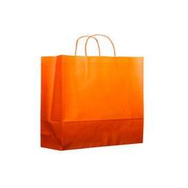 Papiertüten Orange mit Henkeln 20+10x29cm (25 Stück)