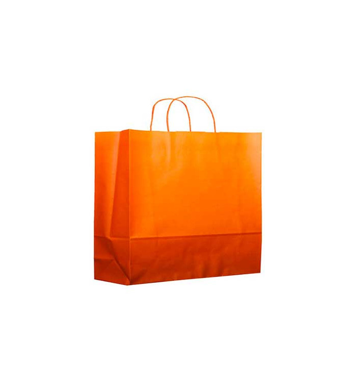 Papiertüten Orange mit Henkeln 20+10x29cm (25 Stück) Papiertüten Orange mit Henkeln 20+10x29cm (25 Stück)