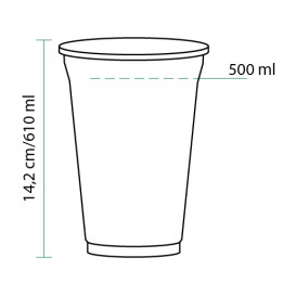 Becher PET 610 ml Groß Ø9,8cm (50 Stück)