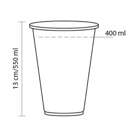 Bio-Becher aus PLA Transparent 550ml Ø9,5cm (1120 Stück)