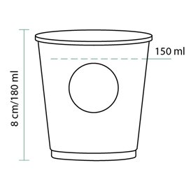 Karton Kaffeebecher "Specialty" + Deckel mit Loch to go 6Oz/180ml Ø7,0cm (1.000 Stück)