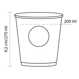 Kartonbecher "Specialty to go" 9 Oz/270ml Ø8,0cm (50 Stück)