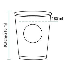 Bio Kaffeebecher to go PLA 8 Oz/240ml Ø7,0cm (100 Stück)