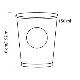 Bio Kaffeebecher to go PLA 6 Oz/192ml Ø7,0cm (100 Stück)