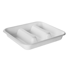 Behälter für Zuckerstangen-Tacos Weiß 18,5x18,5cm (50 Stück)