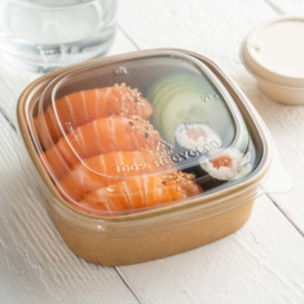 Verpackung Quadratische aus Kraftkarton 350ml 13x13x4,3cm (50 Stück)