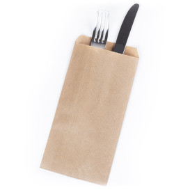 PapierBesteckumschlag Geripptes Kraft 11x24cm (125 Stück)