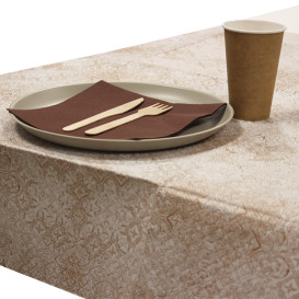 Papiertischdecke 1x1m "Mosaik" Creme 40g/m² (400 Stück)