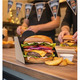 Verpackungen Hamburger aus Kraftkarton 10x10x7cm (600 Stück)