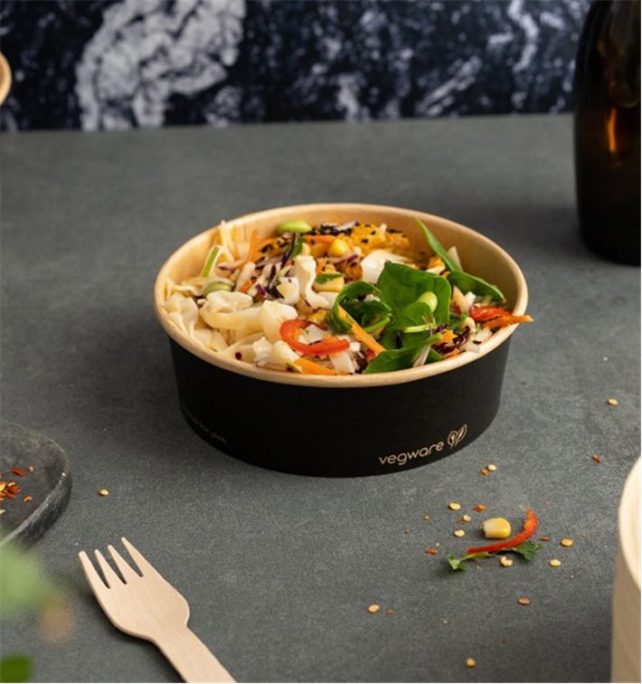 Embalagem redonda preta 750ml Série 150 para alimentos quentes e frios